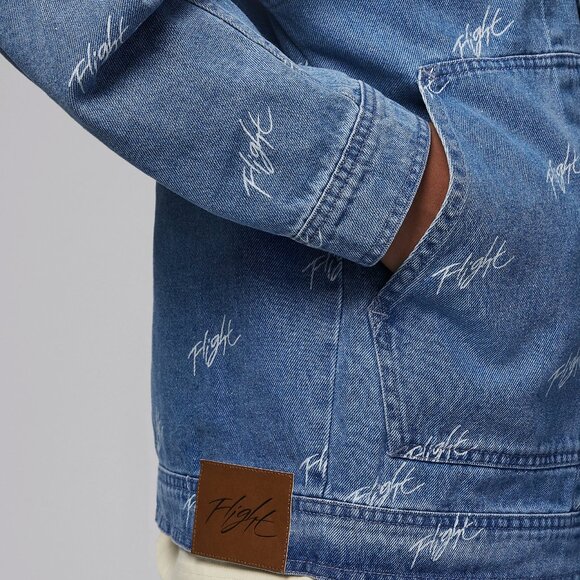 Denim Jordan Flight Heritage Big Kids' Jacket - Picture 7 of 8